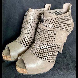 Vera Wang Peeptoe High Heeled Booties